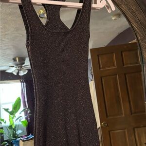 Derek Heart Black Sparkle Ribbed Tank